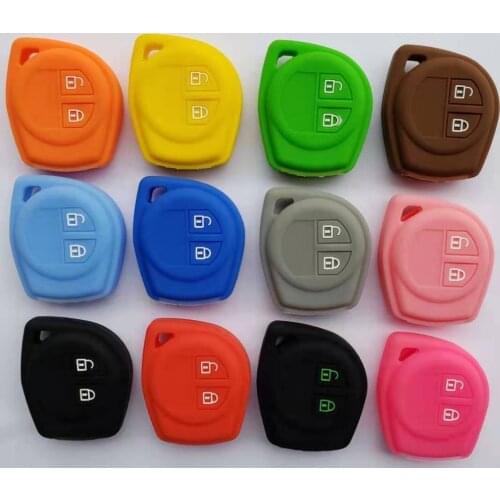 Silicon Keyless Cover Remote Repair Holder For Suzuki Esteem Baleno SX4 Grand Vitara Jimny Liana Ignis 2 Button Car Key FOB