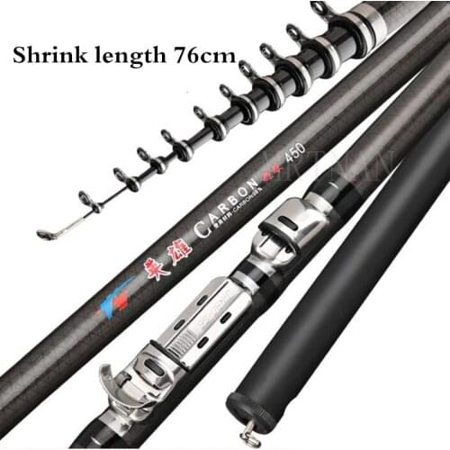 Telescopic Carbon Fishing Rod 2.7m 3.6m 4.5m 5.4m 6.3m Ultralight Rock Fishing Rod Telescopic Rotating Fishing Rod Fishing Tackl