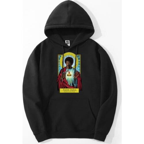 Saint Jules Pulp Fiction Hoodie Men Movie Print Jackets New Autumn Hip Hop Warm Sweatshirt Daily Casual