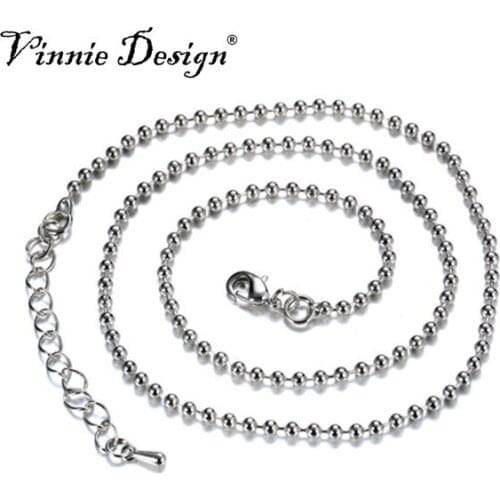 Vinnie Design Jewelry High Quality Ball Chain for Coin Pendant 80cm Copper Chains Necklace Fashion Women Jewelry