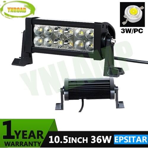 YNROAD10.5inch 36w Epistar Dual row led light bar 10V- 30V 2520LM for 4x4 ATV UTV TRUCK 4WD
