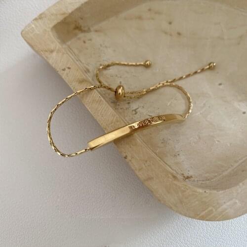 Luxury Famous Brand Jewelry Gold Stainless Steel Letter Love Dream Bracelets & Bangles Female Charm Bracelet For Women