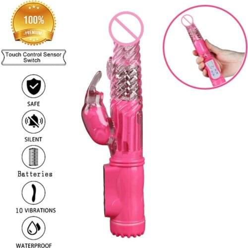 Female G-spot Vibrator Clitoral Stimulator Masturbator Adult Sex Erotic Toys Rabbit Dildo Double Penetration ST270