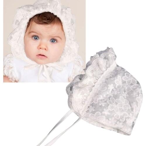1 Pc Lace Flower Sun Hat Cotton Beanie Bonnet for Baby Toddler Infant Girls Boys Shower Gifts Newborn Photography Props