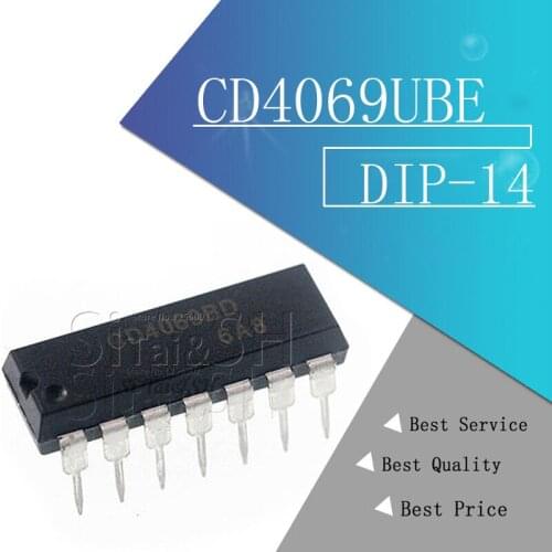 10PCS CD4069UBE DIP14 CD4069U DIP CD4069 DIP-14 CD4069BE new and original IC