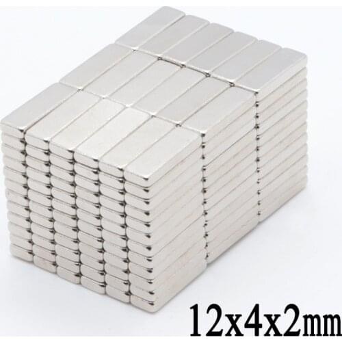 200pcs 12x4x2 mm N35 Strong Block Magnets Rare Earth Strong Neodymium Ndfeb Magnet 12*4*2