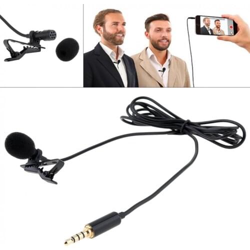 4 Pole 3.5MM Headsets Microphone Mobile Phone DSLR Camera Clip-on Lapel Condenser Microphone for Recording / Speaking / Lectures