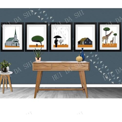 5 Beautiful Panel Prints/ House Print / Unique illustrations Ideal Gift / Art Decor / Abstract Wall Hanging