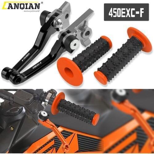 Motorcycle Aluminum Dirt Bike Brake Clutch Levers 7/8'' Rubber Handle Bar Grip For 450EXCF 450 EXC-F 2004 2005 2006 Accessories