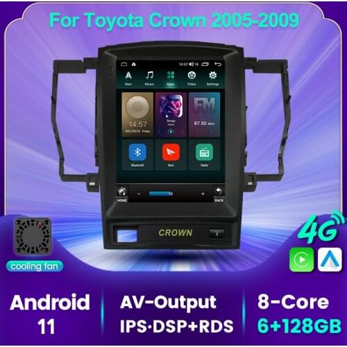 MEKED for Toyota crown 2005 - 2009 Car Radio Multimedia Player GPS Navigation Stereo Android 11 6GB+128GB WIFI BT Carplay AUTO