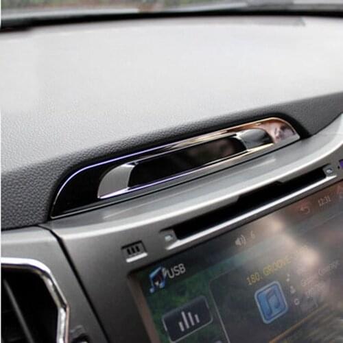 Car Styling ABS Chrome Central Console Display Molding Trim Sticker Cover for Kia Sportage R 2011 2012 2013 2014 2015