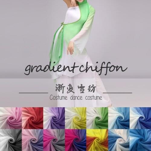 Free Shipping 1*1.5M Thin Chiffon Fabric Ombre Gradient Party Dress Material Digital Printing Chiffon Fabric