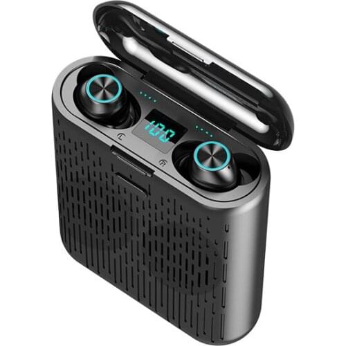 Bluetooth Speaker & Bluetooth Earphone 2 in 1 TWS Earbuds True Portable Phone Holder Charging Fingerprint Wireless Mini Headset