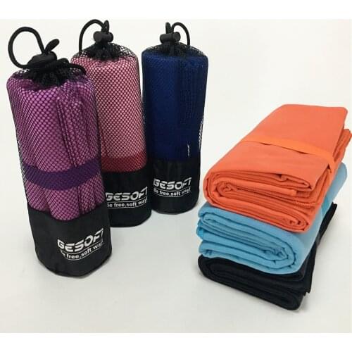 Microfiber quick dry towel with mesh bag