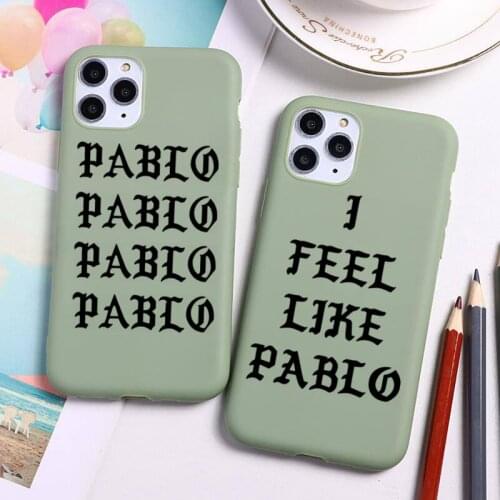 Kanye Omari West fashion Pablo Phone Case For iphone 12 11 Pro Max Mini XS 8 7 6 6S Plus X SE 2020 XR Candy green Silicone cover