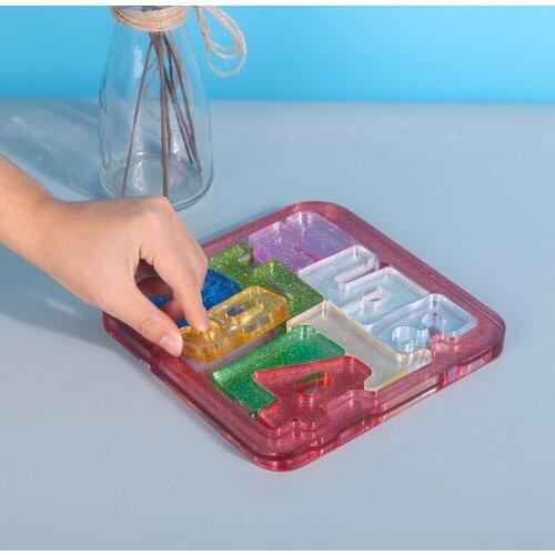 English Alphabet Mold Puzzle Piece Resin Mold Silicone Epoxy Resin Crystal DIY Making Tools Silicone Molds Moulds For Crafts