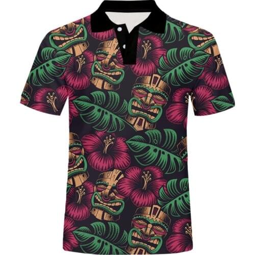 IFPD EU Size Hot Sale 3D Printing Polo T Shirt Mens Short Sleeve Polo Shirt Leaves Flower Summer Casual Oversize Funny Tops