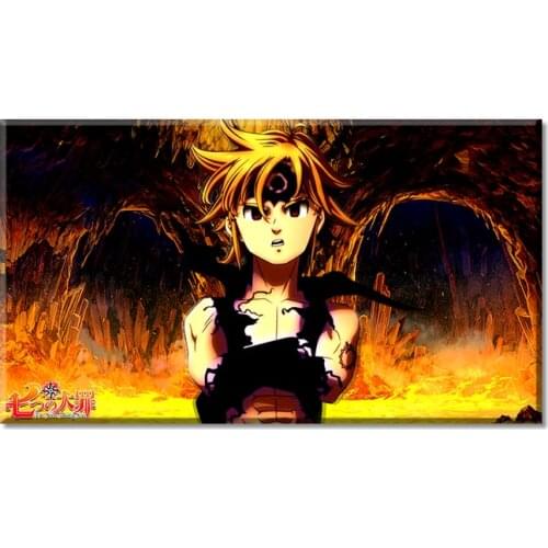Canvas Wall Art Anime Painting Seven Deadly Sins Escanor Ban Meliodas Canvas Poster Picture Decor Artwork Gift for Children Birt