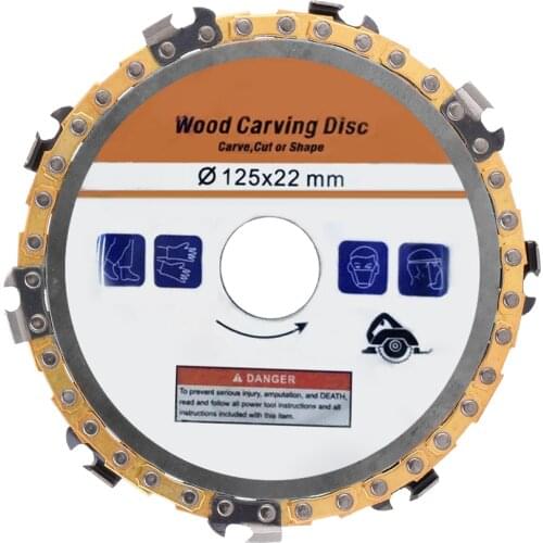125mm Chains Wear-resistant 9T Woodworking Disc Grooving Machine Chains Disc Wood Carving Cutting Disc for 125 Angle Grinder