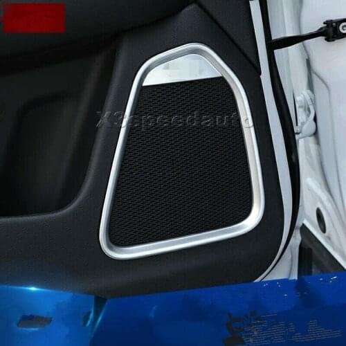 For Jeep Compass 2017-2020 Side Door Speaker Rings Sound Cover Trim With LOGO 4pcs Matt ABS High Quality