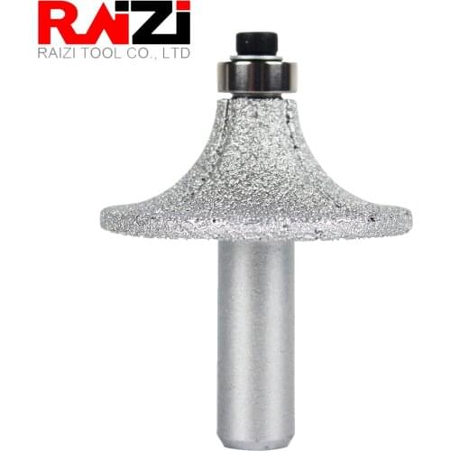 Raizi 1/2" Shank Vacuum Brazed Hand Profiler Wheel for Granite Marble Stone Bullnose Edge Milling Cutter Rotary Tool Router Bit