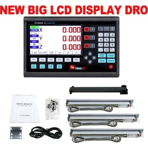 YH800 Lcd Display Dro Digital Readout Set Kit and Linear Scale 0-1000mm Linear Encoder for Lathe Mill CNC Machines Fast Shipping