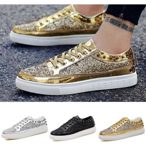 Sequins Rivet Unisex White Women 2021 Leather 36~44 Designer Chunky Platform Sneakers Luxury Casual Brand Shoes Woman Men Flats