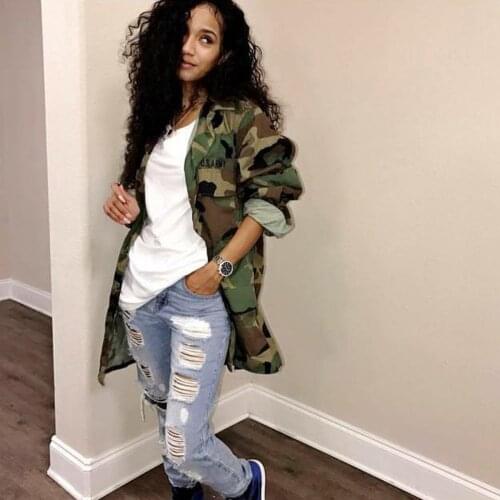 Women Fashion Lapel Camouflage Casual Woollen Buttons Formal Jacket Cardigan Ladies Casual Autumn Outwear Coats Women Clothing