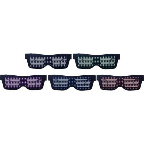 Customizable Rechargeable Luminous Glasses Full Color Dynamic Patterns DIY