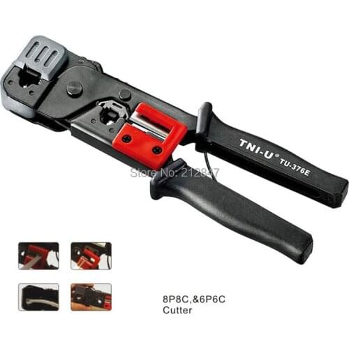 RJ45 RJ12 RJ11 8P 6P Plugs Crimping Stripping Network Cable Crimper Black