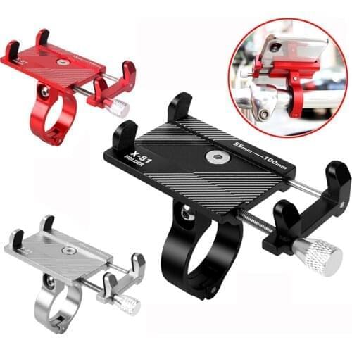 Portable Aluminum Alloy Phone Mount Bike Handlebar Phone Holder For 3.5-6.2" Smart Phone Xiaomi iPhone Xs Max Xr X 8 Samsung