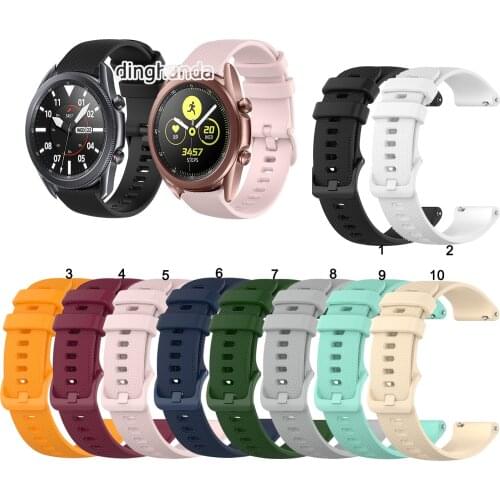 Colorful Soft Silicone Watch Strap Band For Samsung Galaxy Watch3 41mm 45mm Smart Watch Replacement Wrist bands straps Correa