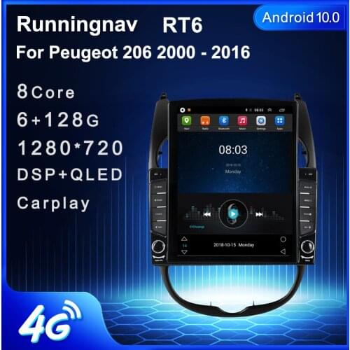 Runningnav For Peugeot 206 2000 -2016 Tesla Type Android Car Radio Multimedia Video Player Navigation GPS