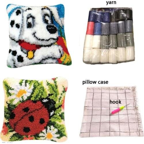 Animal Series DIY Latch Hook Rug Kit 3D Segment Embroidery Pillow Wool Cross Stitch Carpet Set Crafts