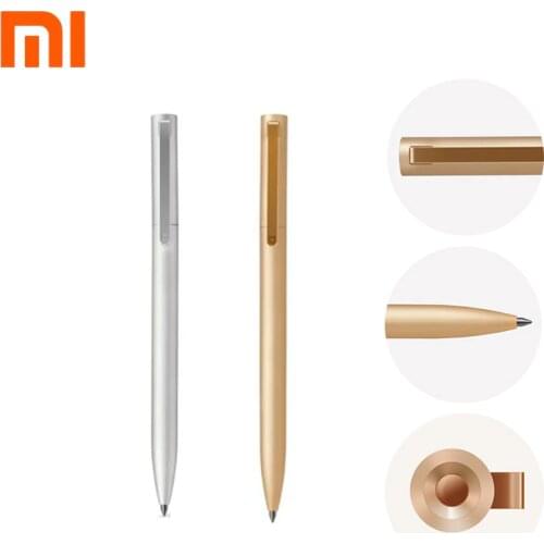Original Xiaomi Mijia Metal Sign Pen Gel Pen Ballpen Mijia Signing Pen 0.5MM PREMEC Smooth Switzerland Refill Black Blue Ink