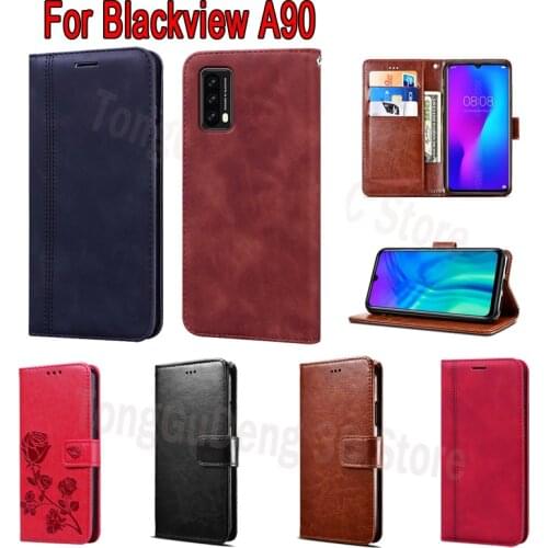 Phone Book For Blackview A90 Case Wallet Flip Leather Protective Shell Etui Cover On Blackview A 90 чехолна Magnetic Card Funda