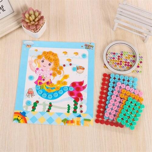 Painting Drawing Children Art Class Craft Toys Early Educational Kids Button Stickers Handmade DIY Drawing Toys