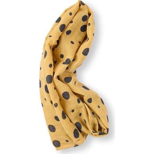 Winter Scarf Children Girls New Fashion Cotton And Linen Scarf Dot Print Warm For Winter