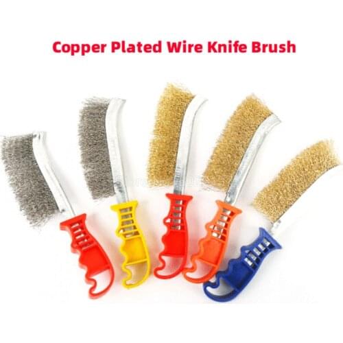 1Pcs Durable Stainless Steel Wire Brushes Handle Rust Cleaning Brush Polishing Hand Copper Multi Purpose Corrosion Paint Metal