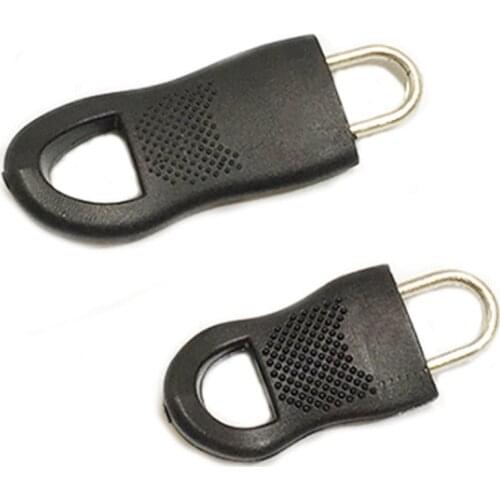 10pcs Detachable Universal Zipper Puller Set With Anti-slip Particles Black Suitable For Backpacks Suitcases Jackets