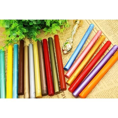 10pcs Mixed Colors High Quality Wax Seal Sealing Circular Cylinder Wax Rod Can Use Wax Heat Gun