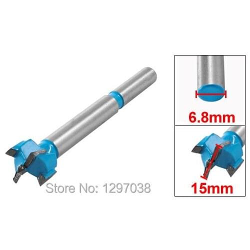 2pcs better Carpenter Carbide Tipped 15mm Diameter Hinge Boring Bit Blue Silver Tone