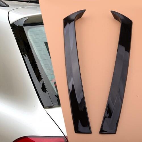 2pcs Car Rear Window Side Vertical Wing Canard Spoiler Splitter Trim Cover Fit For VW Touareg 2011 2012 2013 2014 2015 2016 2017
