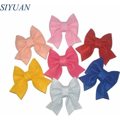 20pcs/lot 4 inch Non-Woven Felt Bow With Clips For Hair accessories Boutique Fabric Bow for Kids Headbands HDJ136