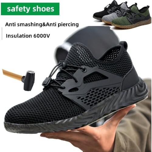 2019 Work Steel Toe Shoes Men and Women Safety Shoes Reflection Insulation 6000V Light Industrial and Construction Shoes Mens
