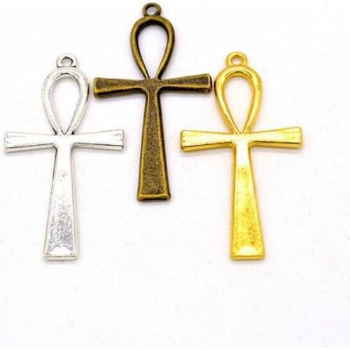 30PCS 55x29mm Antique Silver/Antique Bronze/Gold Crosses Charm Pendants For Jewelry Making