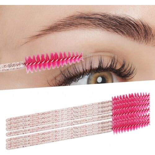 50Pcs Women Eyelash Brushes Nylon Head Disposable Crystal Rod Beauty Makeup Tool Microbrushes Eyelash Extension Tools