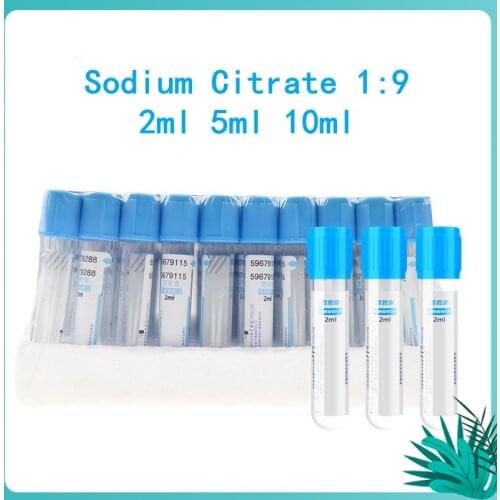 50pcs Medical Sodium Citrate 1:9 Tubes (Coagulation) Vacuum Blood Collection Tube Blue Cap PT blood test Micro collection tube