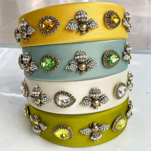 Baroque Rhinestone Metal Bee Hairband Headband Adult Hair Accessories