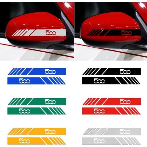 20*2cm Car Rearview Mirror Side Decal Stripe Sticker Vehicle Body Accessories for fiat 500 500s 500x 500l Car stickers styling